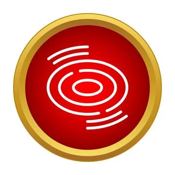 Red circle icon showing water ripple symbol Stock Illustration