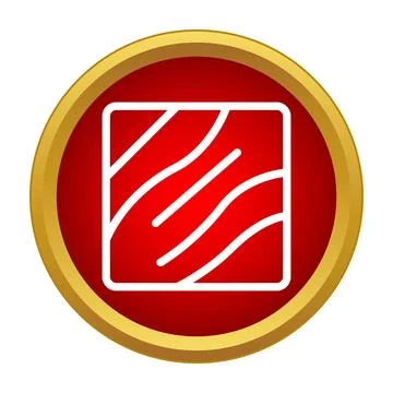 Red circle icon with square and white wavy lines Illustrazione stock