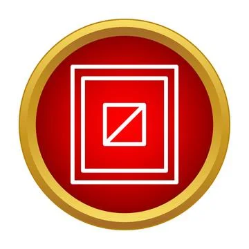 Red circle icon with white square symbol Illustrazione stock
