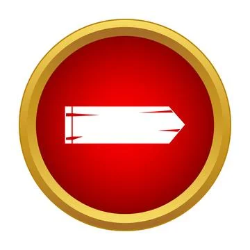 Red circle indicating direction with white arrow icon Ilustração Stock