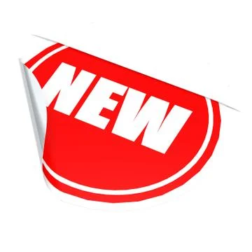 Red circle label new Stock Illustration