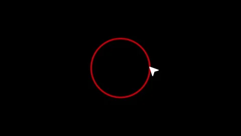Red circle line is drawn with the mouse pointer animation Stock-Footage 333633982