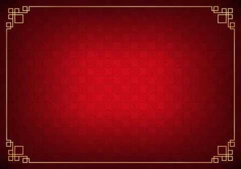 Red circle link chinese abstract background Stock Illustration