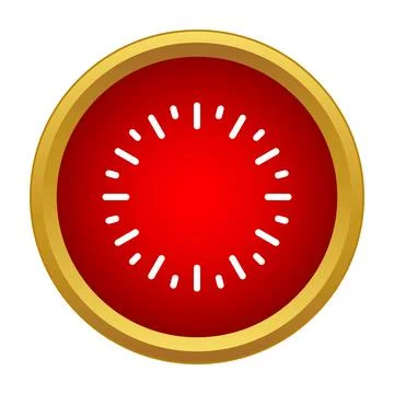 Red circle loading icon with golden border Stock Illustration