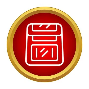 Red circle mailbox icon for mail delivery Illustrazione stock