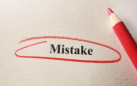 Red circle mistake Stock Photos
