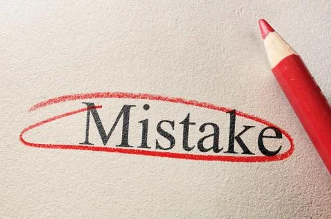 Red circle mistake Stock Photos