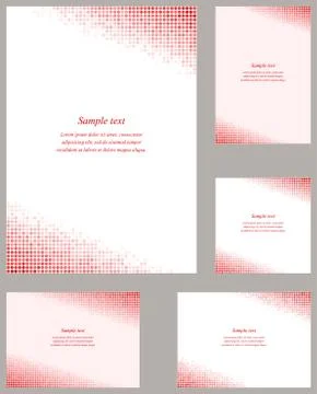 Red circle mosaic page corner design set Illustrazione stock