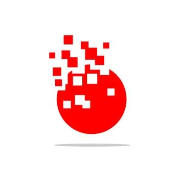 Red Circle Pixel Spread Logo Template Illustration Design. Vector EPS 10. 库存插图
