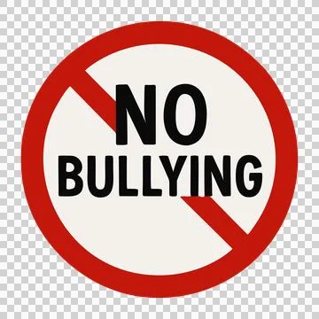 Red Circle Prohibition Sign Displaying the Words NO BULLYING Inside イラスト素材
