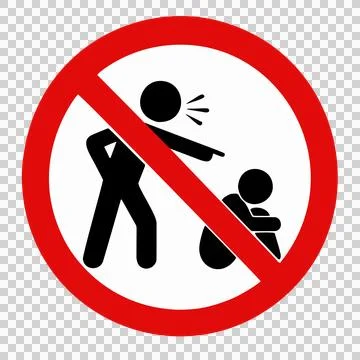 Red Circle Prohibition Sign Indicating No Bullying, Aggression, or Verbal Abuse  Stock Illustration