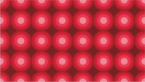 Red Circle Retro Seamless Vector Pattern or Seamless Vector Background Stock Illustration