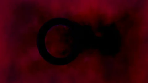 Red circle shape with purple lights Stock Footage 164330905