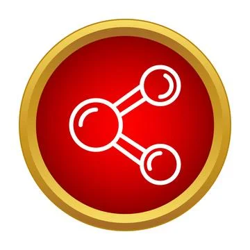 Red circle share icon for social media connections Illustrazione stock