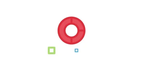 A red circle surrounded by four squares positioned at each cardinal point. Stock Footage 334021140