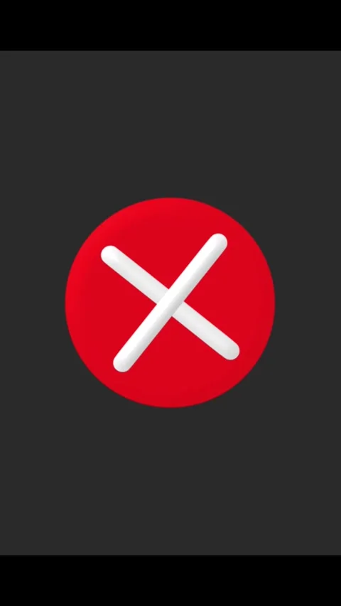Red circle symbol animates with white check mark then crosses out motion gr.. Vídeo Stock 330511518