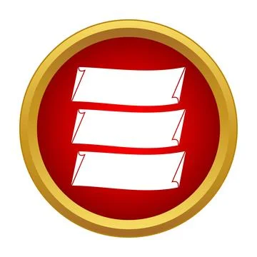 Red circle with three blank horizontal banners Stock Illustration