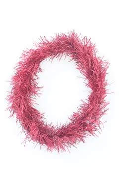 Red circle tinsel Stock Photos