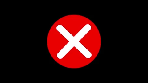 Red circle transforms into an X mark on black background motion graphic. Vídeos de archivo 337443815