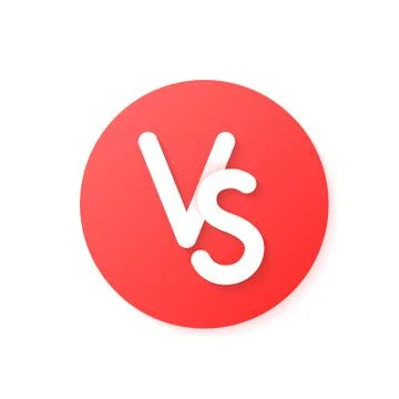 Red circle versus emblem like confrontation Stock Illustration