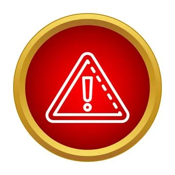 Red circle with warning sign and exclamation mark 库存插图