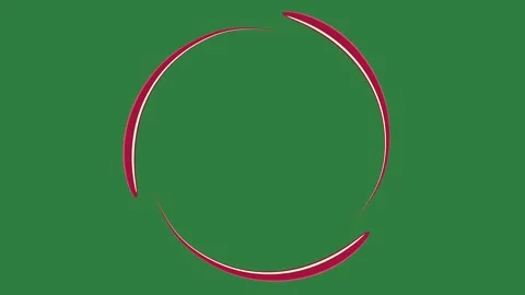 Red circle wave the letter o small hole in middle heart cartoonish figure Stock Footage 336049891