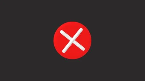 Red circle with white cross symbol indicating error or warning, clean backg.. Stock Illustration