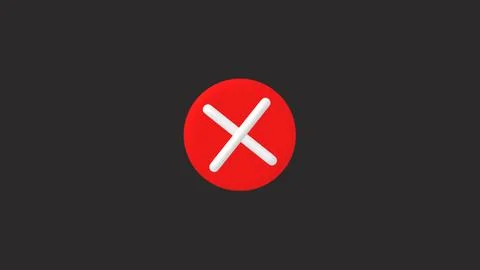 Red circle with white cross symbol indicating error or warning, clean backg.. Stock Illustration
