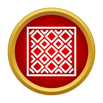 Red circle with white geometric diamond pattern inside Stock Illustration