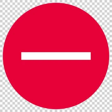 Red Circle White Horizontal Bar Prohibit Icon, Transparent PNG Stock Illustration