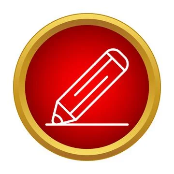 Red circle with white pencil writing icon イラスト素材
