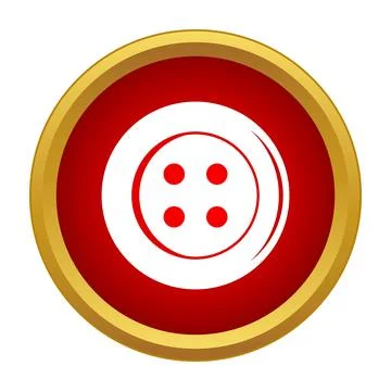 Red circle with white sewing button icon 库存插图