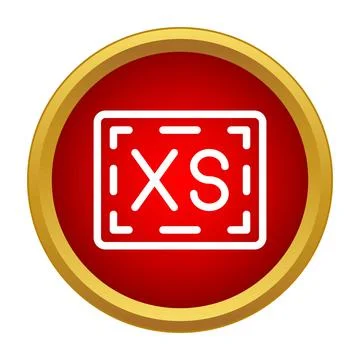 Red circle xs extra small size button icon Stock Illustration