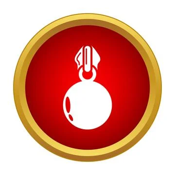Red circle zipper puller icon design element Stock Illustration