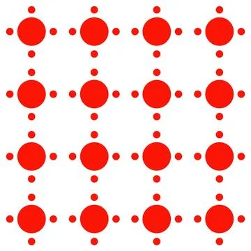 Red Circles and Dots Geometric Seamless Pattern Stock Illustration
