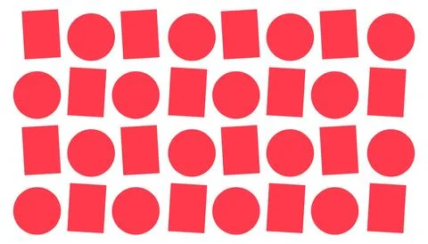 Red circles and rectangles pattern, Geometric shapes pattern on white backgro イラスト素材
