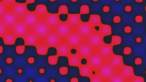 Red circles and wavy line move across dark blue digital background Stock Footage 329008536