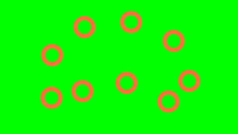 Red Circles are spinning. Circles with holes inside rotate one after another Stock Footage 274192353