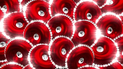 Red Circles With Diamonds Stock Footage 102443984