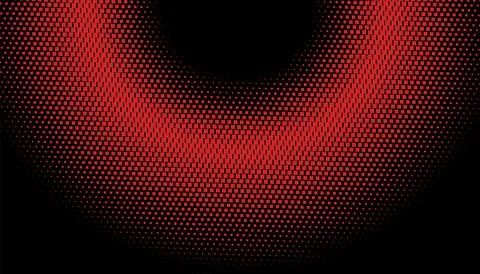 Red circles, dots on black background, halftone. Disco. Minimalism, vector... 스톡 일러스트