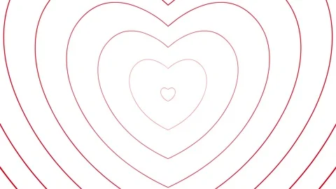 Red circles heart 3 white Stock Footage 249347764