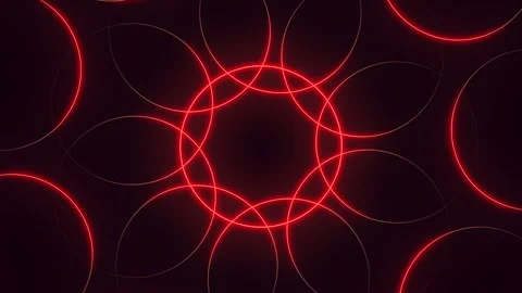 Red circles pattern on black background versatile design element Stockbeeldmateriaal 311752416