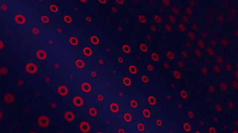 Red circles on violet background are changed size with perspective motion Stock Footage 134646175