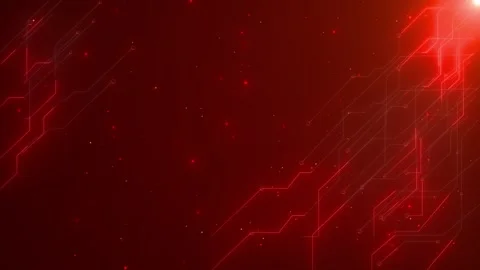 Red Circuit Board Digital Data moving CPU 4K backgrounds. Abstract Computer Stock Footage 294943525