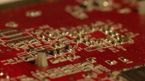 Red circuit board Stock Footage 60056033
