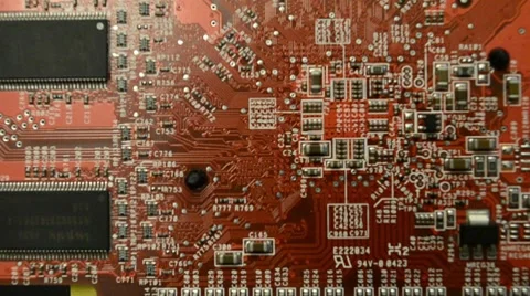 Red Circuit Board HD Video stock 7753170