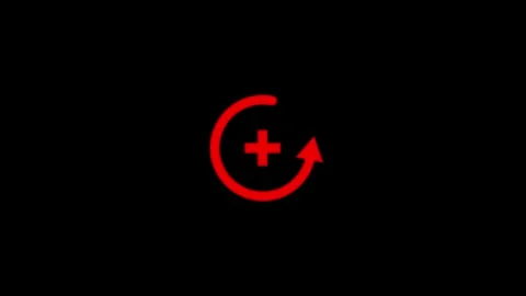 Red Circular Arrow Plus Icon Stock Footage 333154127