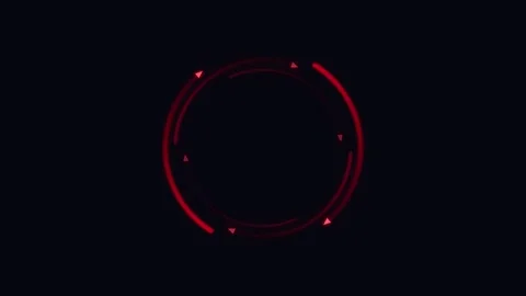 Red circular arrow. Red rotating glowing circular arrows on black background Stock Footage 341840847