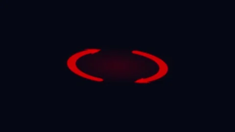 Red circular arrow. Two glowing red circular arrows rotating on black background Stock Footage 341840846