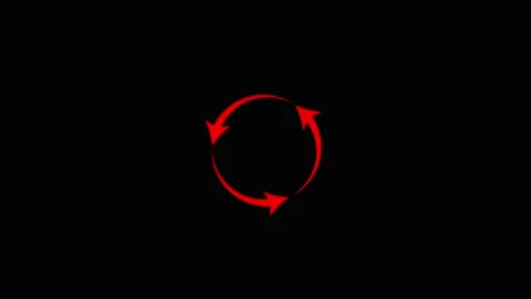 Red Circular Arrows Loop Rotation Symbol Stock Footage 332468276
